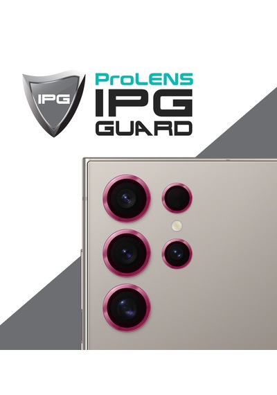 Galaxy Uyumlu S25 Ultra Ipg Kamera Lens Koruyucu Alüminyum - Koyu Pembe