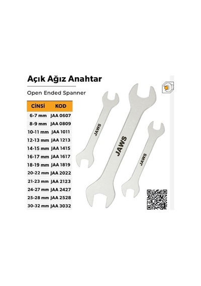 Açık Ağız / İki Ağız Anahtar, 8x9, Jaws
