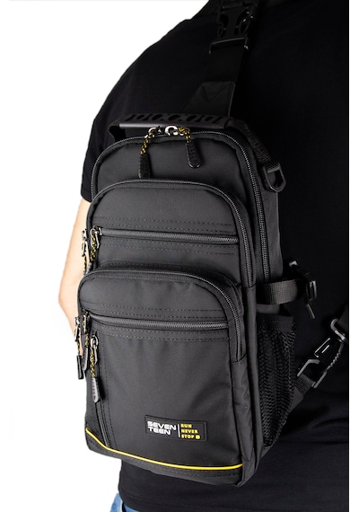 İmaks Çokgözlü İmperteks Kumaş Günlük Sırt Çapraz Göğüs El Ve Omuz Çantası Unisex Siyah Body Bag 927 Siyah - Sarı