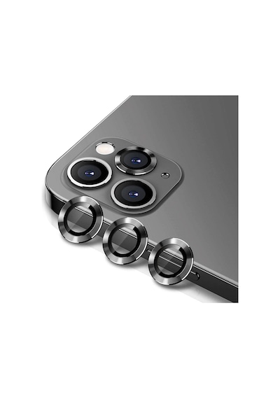 Nettech Apple Uyumlu iPhone 12 Pro Max Damla Model 3in Kamera Cam Koruyucu - Siyah