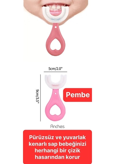 U Şeklinde Yumuşa Silikon Bebek-çocuk Diş Fırçası Diş Kaşıma