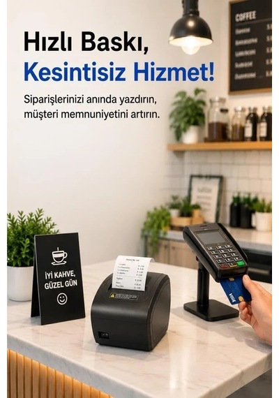 Premium Muhasebe Masa Başı Kasa Termal Yazıcı Trp-838x Siyah