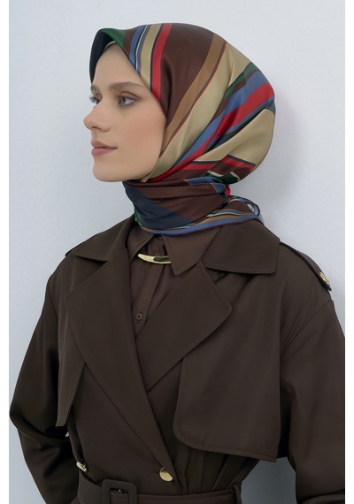 Armine Saf İpek Sura Eşarp-2026 İlkbahar-yaz- 951400d Mavi-Yeşil