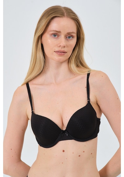 Mistirik Blera Model Push Up Destekli Extra Dolgu Detaylı Kaplı Doublu Premium Günlük Büstiyer Siyah Renk Siyah