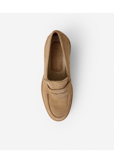 Yargıcı Kürklü Süet Loafer 26kkay4045x 209 Koyu Bej