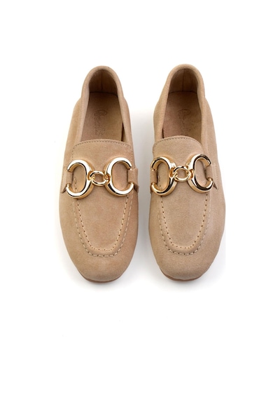 Bambi Vizon Hakiki Deri Kadın Loafer Ayakkabı K01763771002 Vizon