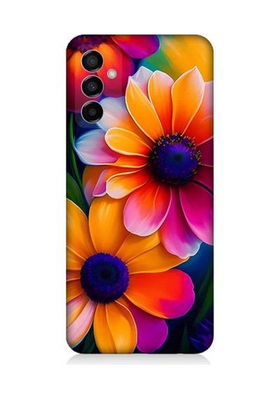 Samsung Galaxy M23 Uyumlu Silikon Kılıf Soft Renkli Çiçekler