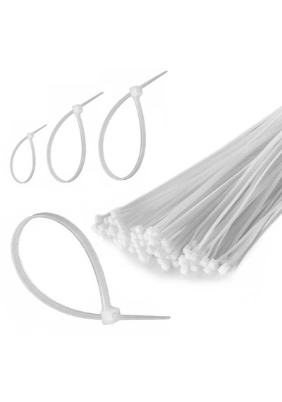 Beyaz Cırt Plastik Kelepçe 30 Cm Kablo Bağı - 3.6x300mm 100 Adet