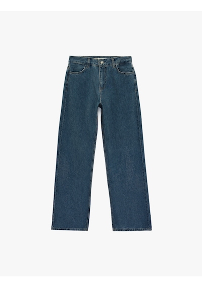 Koton Cepli Uzun Düz Paça Taşlı Jean Pantolon - Straight Fit Jean Orta İndigo 6sal40100md İndigo Koton Cepli Uzun Düz Paça Taşlı Jean Pantolon - Straight Fit Jean Orta İndigo 6sal40100md İndigo