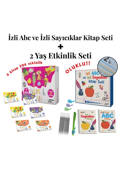 2 Yaş Etkinlik Seti 6 Kitap 206 Etkinlik - İzli Abc Ve Sayıcıklar seti