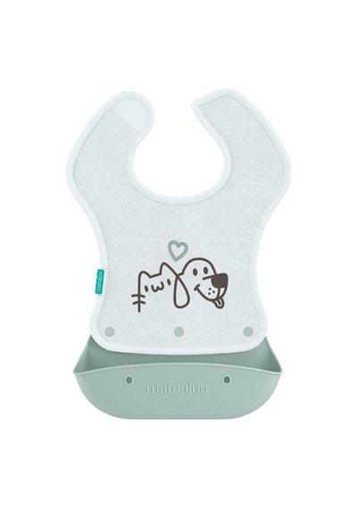 2-in-1 Katlanır Mama Önlüğü / Powder Green Çok Renkli