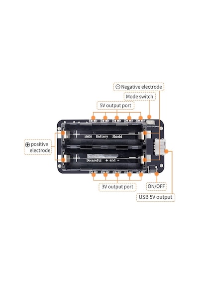 Alkatronik-2X 18650 Pil Şarj Kartı V8 Battery Shield Lityum Li-On Powerbank