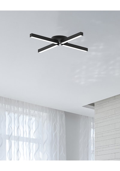 Molino Siyah Kasa, Doğal Beyaz Işık Modern Plafonyer Led Avize Siyah