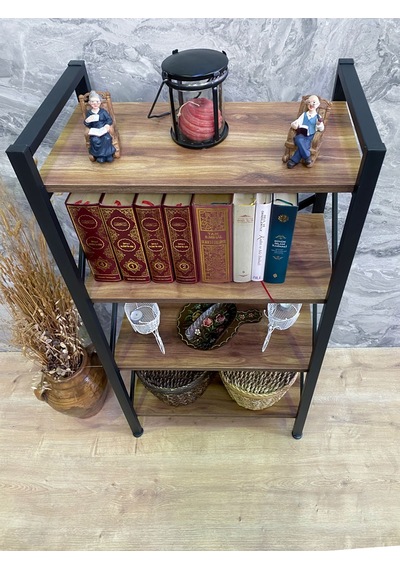 Demo Tanraf Mira Lüx 4 Raflı Kitaplık Dekoratif Raf 120X60 Cm. Ebat