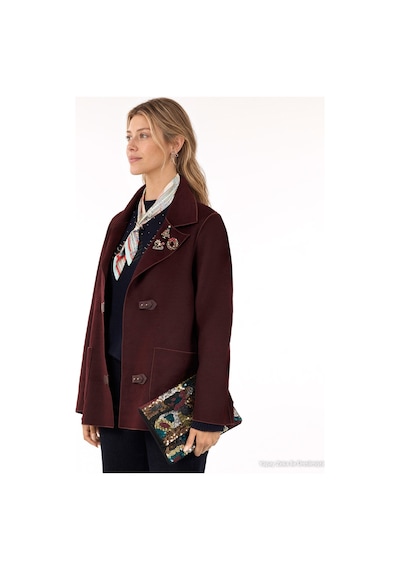 Yargıcı Regular Ceket Yaka Uzun Kol Palto 26kkpl5021x 016 Bordo