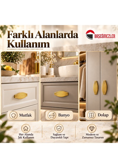 Haskan Taha Düğme Kulp Altın