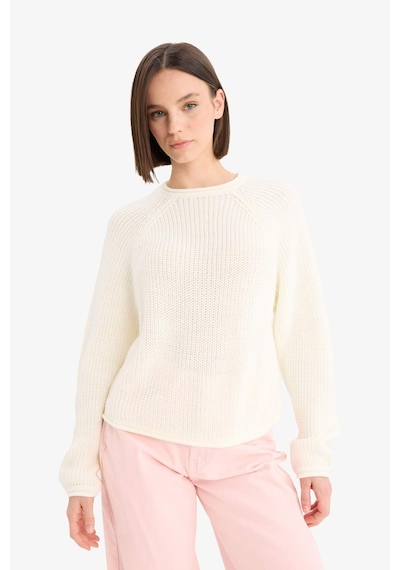 Defacto Coool Regular Fit Bisiklet Yaka Triko Kazak L2567az25wner98 Ekru