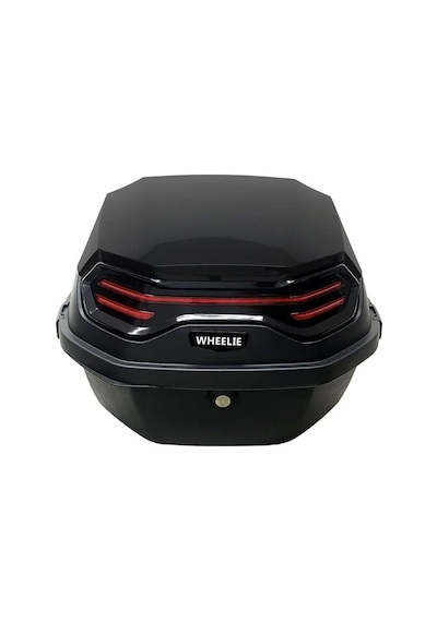 Xt08-b 32 Litre Motosiklet Arka Çanta Siyah Parlak Su Geçirmez Abs Top Case Çift Kilitleme Üniversal Diğer