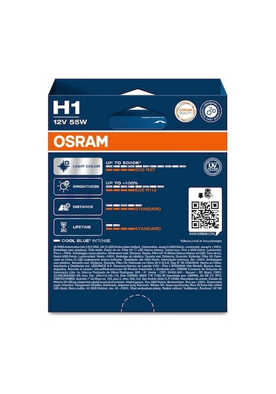 H1 Cool Blue Intense Far Lambası, 12v 55w, 5000k Led Beyaz Işık, 2'li Paket