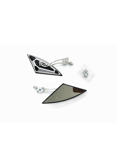 Motosiklet Ve E Bike Universal Ayna Tk 8mm Ve 100mm Bağlantılı Gümüş Renk