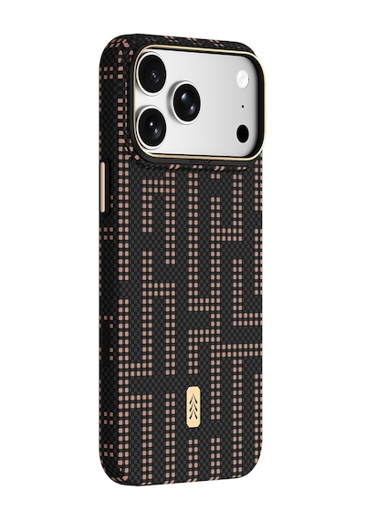 Apple iPhone 18 Pro Uyumlu Kılıf M-safe Şarj Özellikli Raptic Aramid Skin Serisi Karbon Kapak Siyah