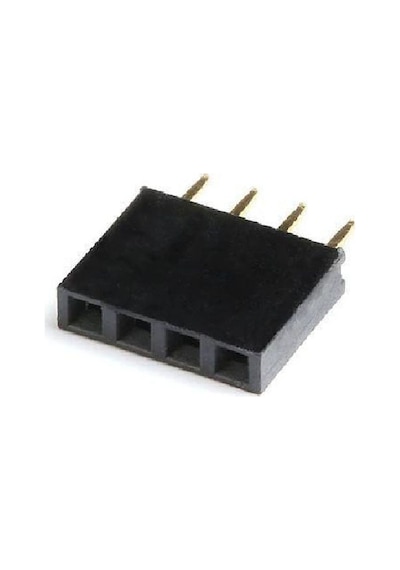 4 Pin 1x4 2.54mm Dişi header Altın Kaplama - 10 Adet