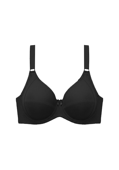 Cottonill Bra - Novia Siyah Büyük Beden Micro Balenli Minimizer Ayarlanabilir Askılı Kadın Sütyen