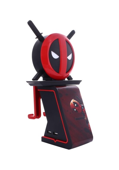 Kablo Adamları Led Simgeleri: Marvel Deadpool - Şarj Telefonu Ve Kumanda Tutucu - Işıklı Oyun Kumandası/cep Telefonu/cihaz Şarj Tutucu, 4' Şarj Kablosu Dahil Çok Renkli