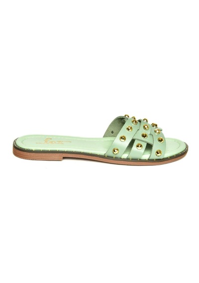 Fox Shoes U291100003 Yeşil Hakiki Deri Kadın Terlik Yeşil-hakiki Deri Çok Renkli