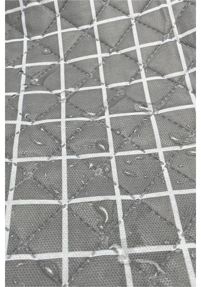 Kendinden Çantalı Kapitone Piknik Örtüsü 125x150 Cm Su Geçirmez Oduncu Desen Gri