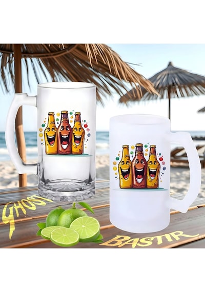 Sırıtan Şişeler Buzlu Ya Da Buzsuz Bira Bardağı 104