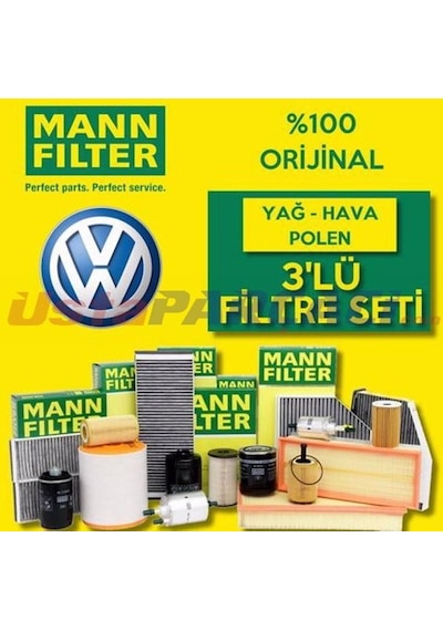 Vw Jetta 1.6 Mann-Filter Filtre Bakım Seti 2006-2010 (495301605)