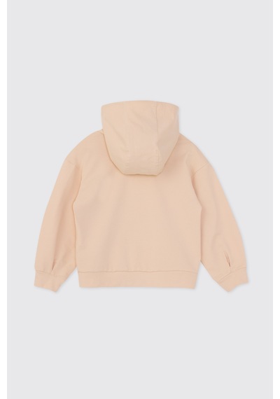 Panço Kız Çocuk Fermuarlı Somon Sweatshirt Pembe