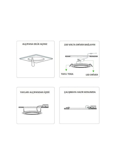 Cata 18 Watt Panel Led Armatür Sıva Altı Yuvarlak CT 5169 Ilık Beyaz 4000K Beyaz