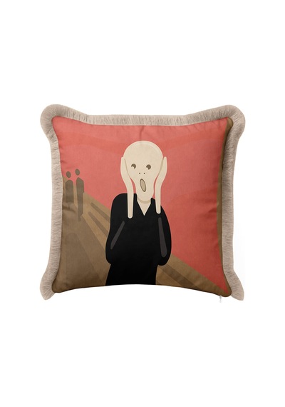 Modern Sanat İkonu Saçaklı Yastık Kılıfı - Soyut Ekspresyonist Bohem Kırmızı Püsküllü Kırlent Kılıfı Tozlu Deniz Adaçayı Modern Sanat İkonu Saçaklı Yastık Kılıfı - Soyut Ekspresyonist Bohem Kırmızı Püsküllü Kırlent Kılıfı Tozlu Deniz Adaçayı