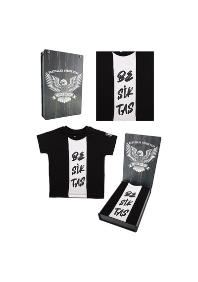Beşiktaş Siyah Bebek T-shirt Ahşap Kutulu Siyah