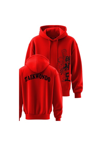 Taekwondo Baskılı 3 İp Kapşonlu Sweatshirt Taekwondo Hoodie