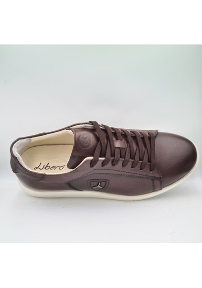 Libero 4704 Kahve Hakiki Deri Erkek Günlük Sneaker Ayakkabı Kahverengi