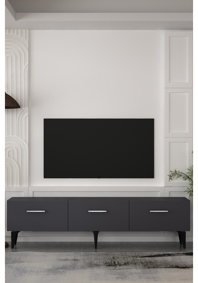 Cavello Tv Sehpası Tv Ünitesi Antrasit - Gümüş