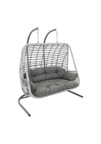Monalin Home Garden Kudüs Rattan El Örgüsü Çift Kişilik Balkon Teras Bahçe Salıncağı Açık Gri Monalin Home Garden Kudüs Rattan El Örgüsü Çift Kişilik Balkon Teras Bahçe Salıncağı Açık Gri