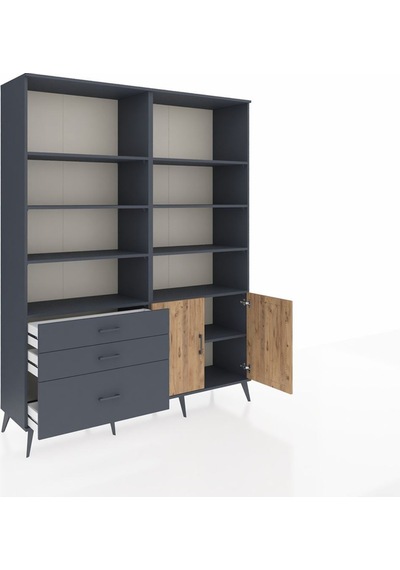 Hyperion Gardrop 9 Raflı 3 Çekmeceli 2 Kapaklı 176x44x221 Antrasit-çam/antrasit Çam/antrasit Hyperion Gardrop 9 Raflı 3 Çekmeceli 2 Kapaklı 176x44x221 Antrasit-çam/antrasit Çam/antrasit