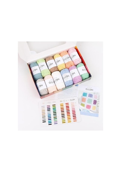 Pamuk İp Seti, 12 X 25g Pastel Renk, El İşi İçin