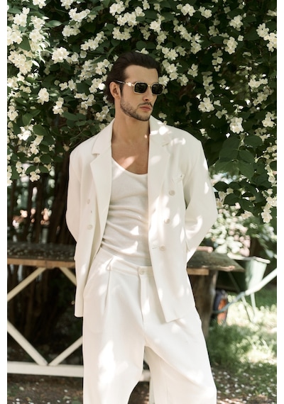 Bohemai Ayyubay Erkek Blazer Ceket - Ekru Ekru