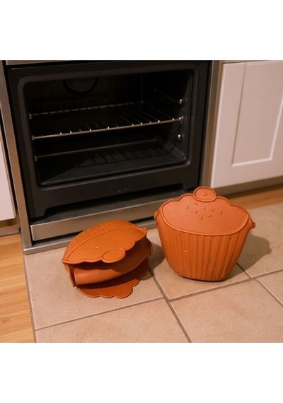 2'li Silikon Cupcake Kırmızı Fırın Eldiveni, Tepsi Tutacağı, Mikrodalga Tutacak, Yanmaz Eldiven Sili Diğer