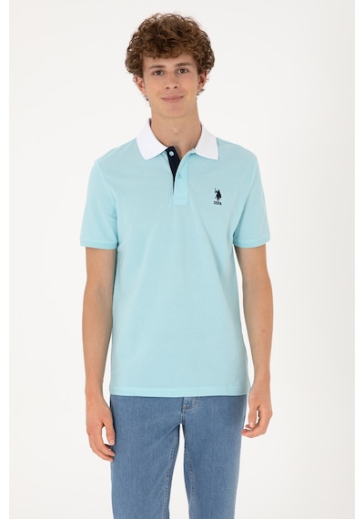 U.S. Polo Assn. Erkek Regular Fit Polo Yaka Aqua Tişört 50306809-VR007