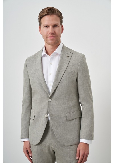 Morven Erkek Yeşil Trend Poliviskon Slim Fit Sivri Yaka Takım Elbise 25mc001064700 Yeşil