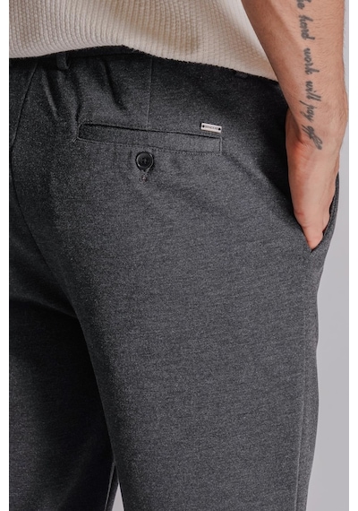 Braccas Erkek Yandan Cepli Beli Lastikli Relaxed Fit Chino Pantolon Antrasit Antrasit