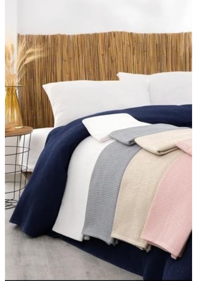 Waffle Çift Kişilik Pike Seti Bej 200x220 Cm Diğer