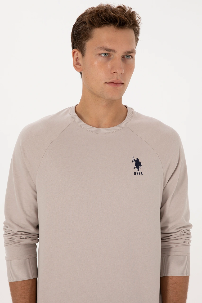 U.S. Polo Assn. Erkek Regular Fit Bisiklet Yaka Taş Basic Sweatshirt 50308103-VR049