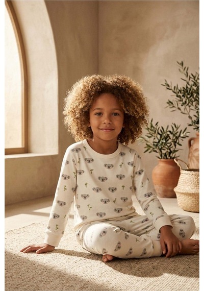 Katia&bony Çocuk Koala Desenli Pijama Takımı Ekru Lacivert